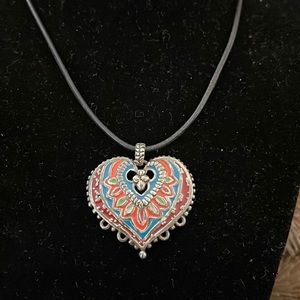 Chico’s multi-color heart choker, heart is red,blue,orange&touch of lime green